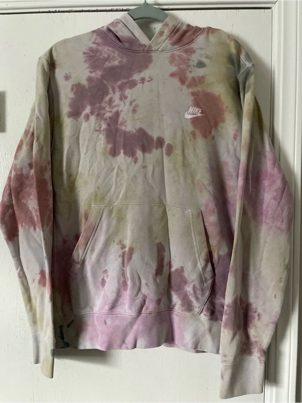 Nike Men's Tie-Dye Crewneck Hoodie - Pink, Beige, Green